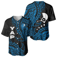 Yap Island Tribal Heritage Baseball Jersey Micronesian Polynesian Tattoo Pattern Blue Black Cultural Art TS04 - Polynesian Pride
