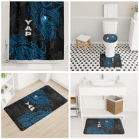 Yap Island Tribal Heritage Bathroom Set Micronesian Polynesian Tattoo Pattern Blue Black Cultural Art TS04 - Polynesian Pride