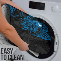 Yap Island Tribal Heritage Bathroom Set Micronesian Polynesian Tattoo Pattern Blue Black Cultural Art TS04 - Polynesian Pride