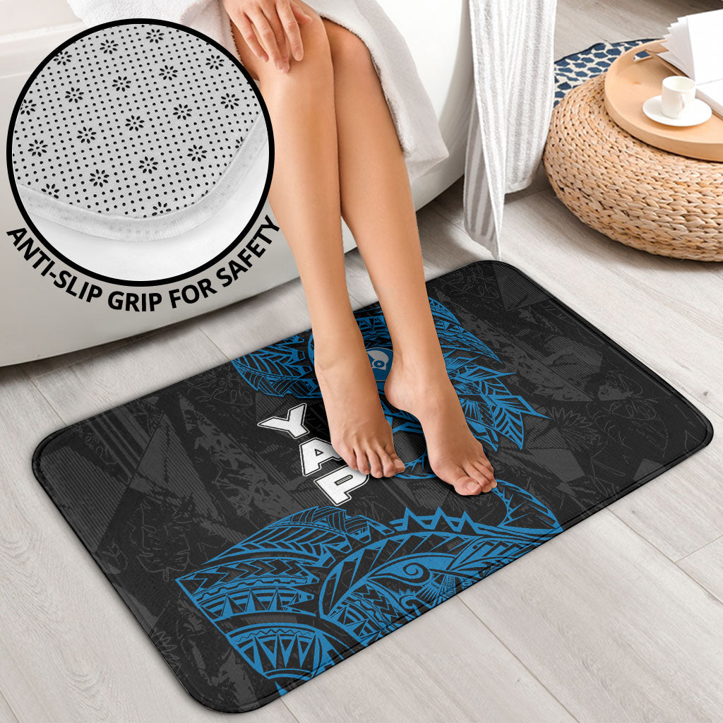 Yap Island Tribal Heritage Bathroom Set Micronesian Polynesian Tattoo Pattern Blue Black Cultural Art TS04 - Polynesian Pride