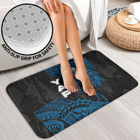 Yap Island Tribal Heritage Bathroom Set Micronesian Polynesian Tattoo Pattern Blue Black Cultural Art TS04 - Polynesian Pride