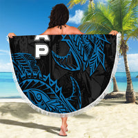 Yap Island Tribal Heritage Beach Blanket Micronesian Polynesian Tattoo Pattern Blue Black Cultural Art TS04 - Polynesian Pride