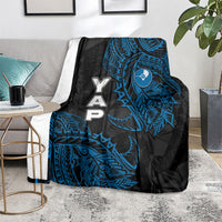 Yap Island Tribal Heritage Blanket Micronesian Polynesian Tattoo Pattern Blue Black Cultural Art TS04 - Polynesian Pride