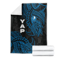 Yap Island Tribal Heritage Blanket Micronesian Polynesian Tattoo Pattern Blue Black Cultural Art TS04 - Polynesian Pride