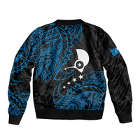 Yap Island Tribal Heritage Bomber Jacket Micronesian Polynesian Tattoo Pattern Blue Black Cultural Art TS04 - Polynesian Pride