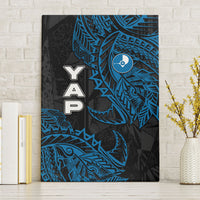 Yap Island Tribal Heritage Canvas Wall Art Micronesian Polynesian Tattoo Pattern Blue Black Cultural Art TS04 Without Frame Black Blue - Polynesian Pride