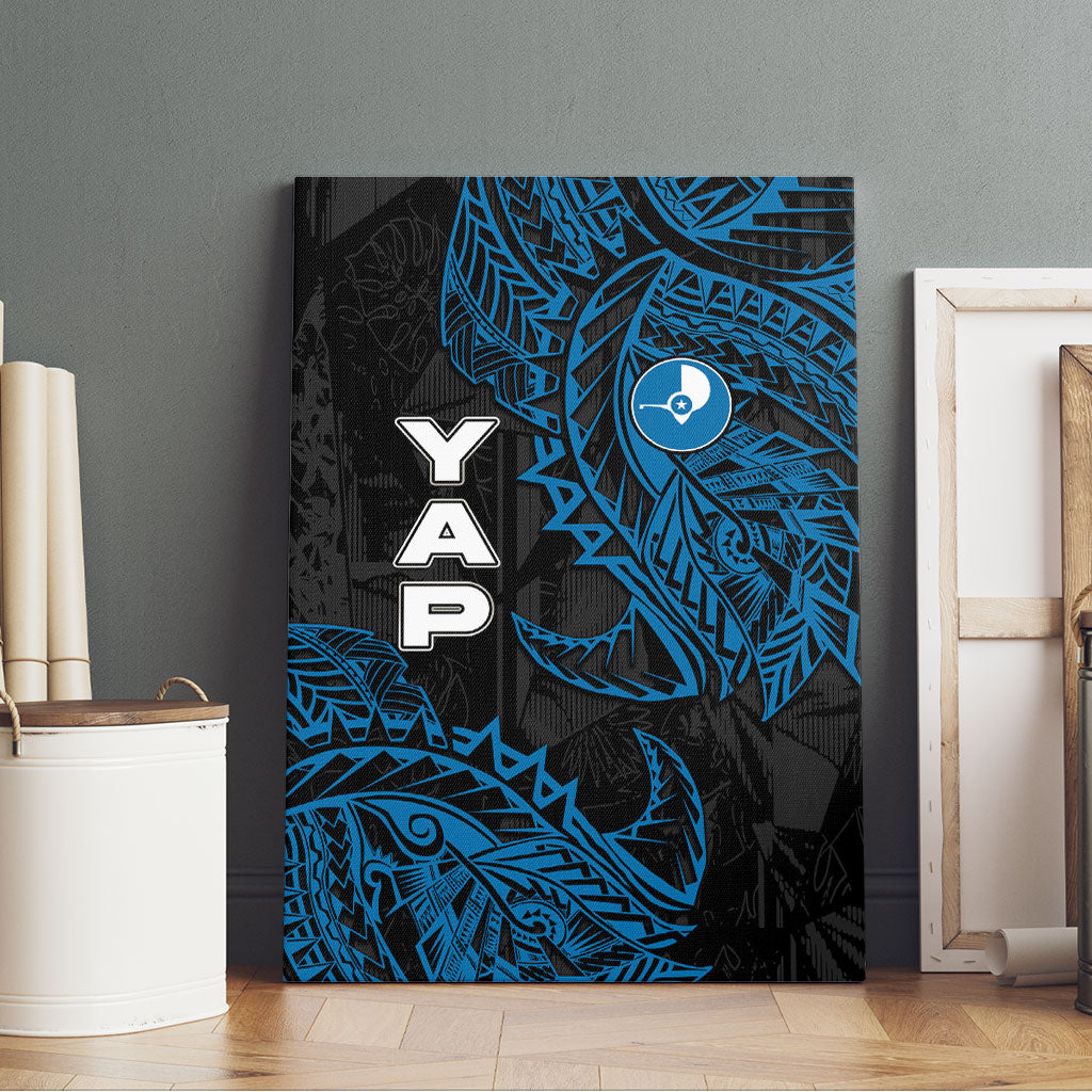 Yap Island Tribal Heritage Canvas Wall Art Micronesian Polynesian Tattoo Pattern Blue Black Cultural Art TS04 - Polynesian Pride