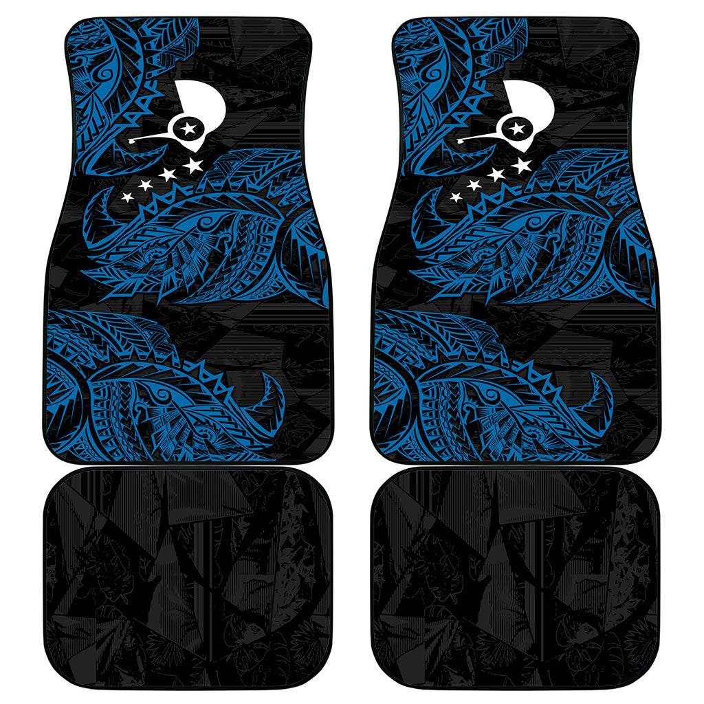 Yap Island Tribal Heritage Car Mats Micronesian Polynesian Tattoo Pattern Blue Black Cultural Art TS04 - Polynesian Pride
