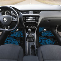 Yap Island Tribal Heritage Car Mats Micronesian Polynesian Tattoo Pattern Blue Black Cultural Art TS04 Set 2pcs - Front Black Blue - Polynesian Pride