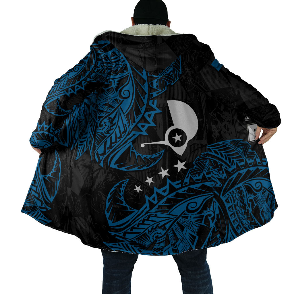 Yap Island Tribal Heritage Cloak Micronesian Polynesian Tattoo Pattern Blue Black Cultural Art TS04 - Polynesian Pride