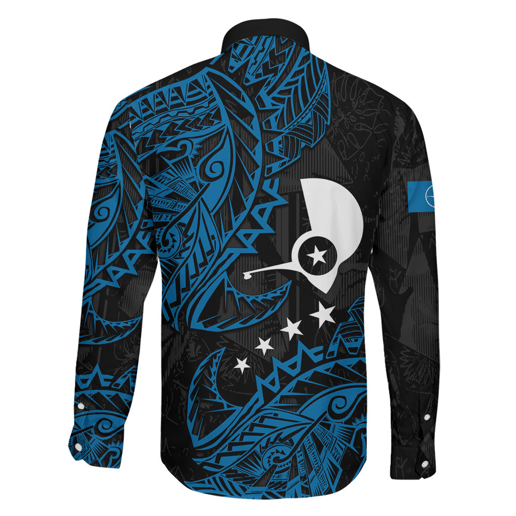 Yap Island Tribal Heritage Family Matching Puletasi and Hawaiian Shirt Micronesian Polynesian Tattoo Pattern Blue Black Cultural Art