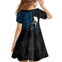 Yap Island Tribal Heritage Family Matching Summer Maxi Dress and Hawaiian Shirt Micronesian Polynesian Tattoo Pattern Blue Black Cultural Art TS04 - Polynesian Pride