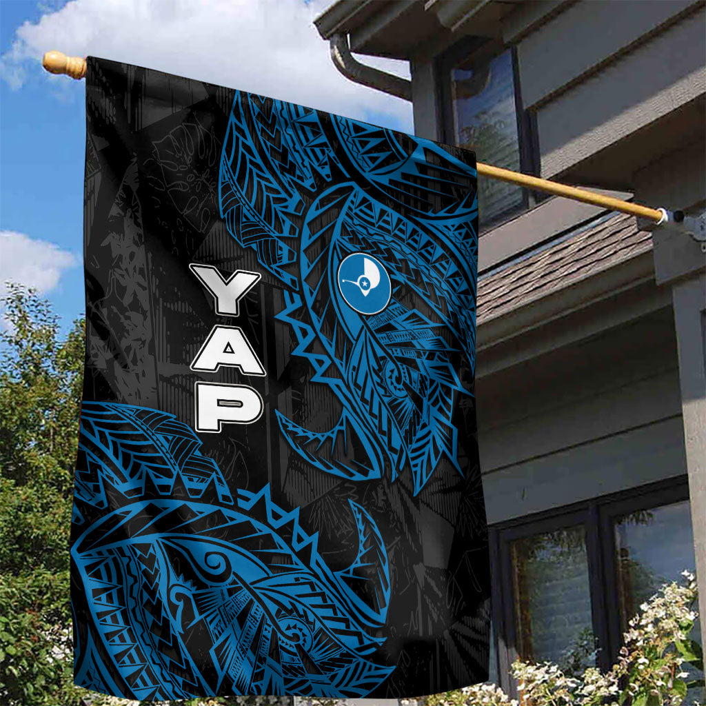 Yap Island Tribal Heritage Garden Flag Micronesian Polynesian Tattoo Pattern Blue Black Cultural Art TS04 - Polynesian Pride