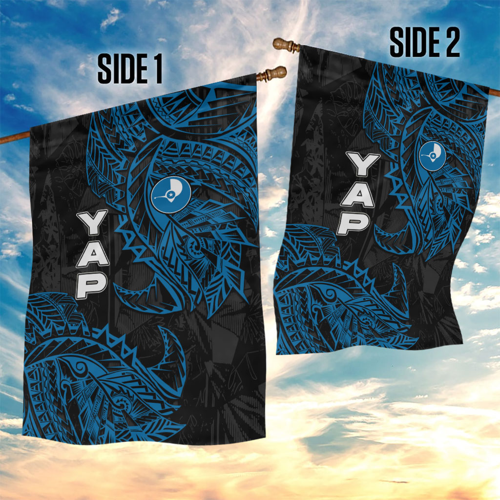 Yap Island Tribal Heritage Garden Flag Micronesian Polynesian Tattoo Pattern Blue Black Cultural Art TS04 - Polynesian Pride