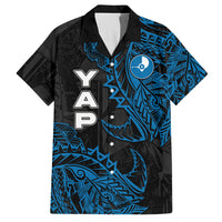 Yap Island Tribal Heritage Hawaiian Shirt Micronesian Polynesian Tattoo Pattern Blue Black Cultural Art TS04 Black Blue - Polynesian Pride