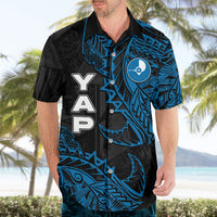 Yap Island Tribal Heritage Hawaiian Shirt Micronesian Polynesian Tattoo Pattern Blue Black Cultural Art TS04 - Polynesian Pride