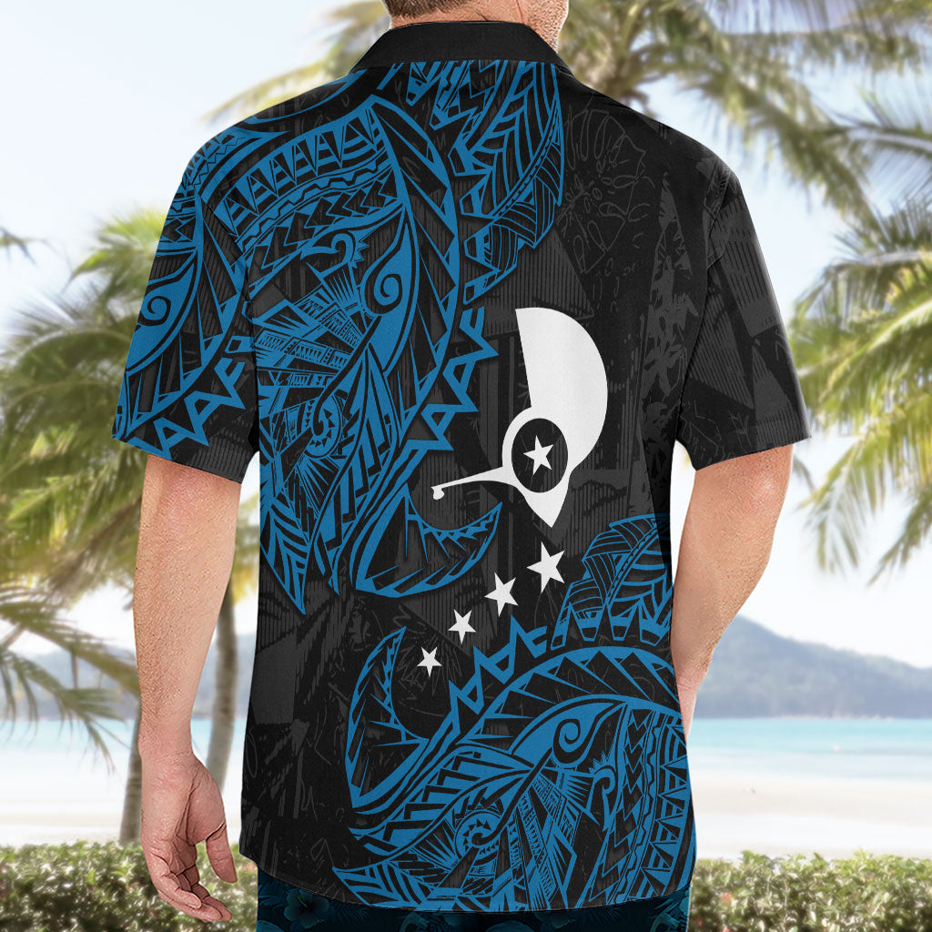 Yap Island Tribal Heritage Hawaiian Shirt Micronesian Polynesian Tattoo Pattern Blue Black Cultural Art TS04 - Polynesian Pride
