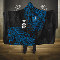 Yap Island Tribal Heritage Hooded Blanket Micronesian Polynesian Tattoo Pattern Blue Black Cultural Art TS04 - Polynesian Pride