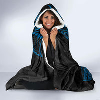 Yap Island Tribal Heritage Hooded Blanket Micronesian Polynesian Tattoo Pattern Blue Black Cultural Art TS04 - Polynesian Pride