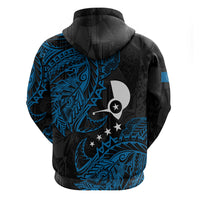 Yap Island Tribal Heritage Hoodie Micronesian Polynesian Tattoo Pattern Blue Black Cultural Art TS04 - Polynesian Pride