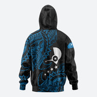 Yap Island Tribal Heritage Hoodie Micronesian Polynesian Tattoo Pattern Blue Black Cultural Art TS04 - Polynesian Pride