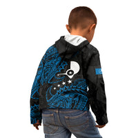 Yap Island Tribal Heritage Kid Hoodie Micronesian Polynesian Tattoo Pattern Blue Black Cultural Art TS04 - Polynesian Pride