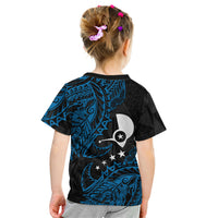 Yap Island Tribal Heritage Kid T Shirt Micronesian Polynesian Tattoo Pattern Blue Black Cultural Art TS04 - Polynesian Pride