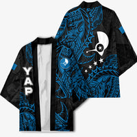 Yap Island Tribal Heritage Kimono Micronesian Polynesian Tattoo Pattern Blue Black Cultural Art TS04 - Polynesian Pride