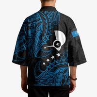 Yap Island Tribal Heritage Kimono Micronesian Polynesian Tattoo Pattern Blue Black Cultural Art TS04 - Polynesian Pride