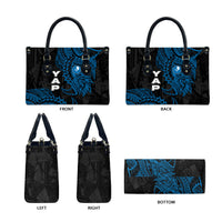 Yap Island Tribal Heritage Leather Bag Micronesian Polynesian Tattoo Pattern Blue Black Cultural Art TS04 - Polynesian Pride