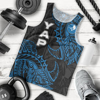 Yap Island Tribal Heritage Men Tank Top Micronesian Polynesian Tattoo Pattern Blue Black Cultural Art TS04 - Polynesian Pride