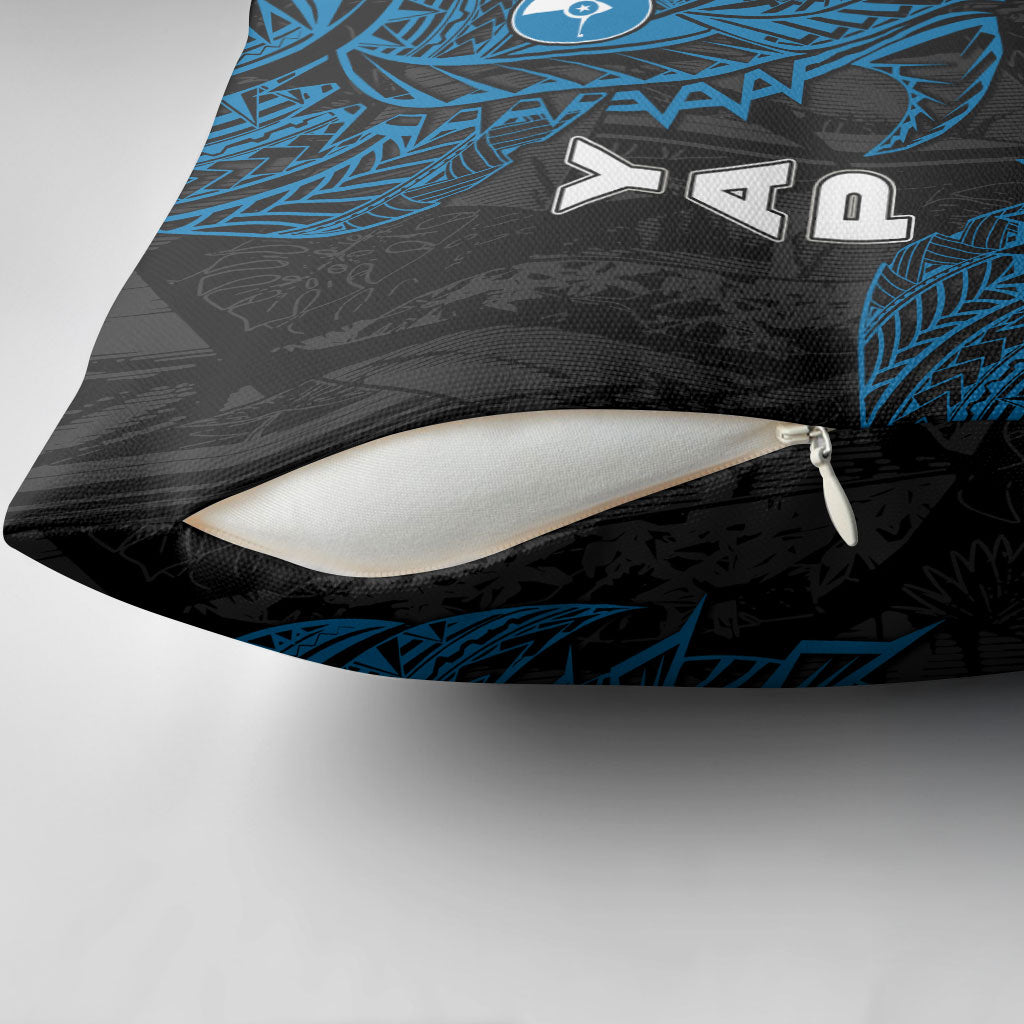 Yap Island Tribal Heritage Pillow Cover Micronesian Polynesian Tattoo Pattern Blue Black Cultural Art TS04 - Polynesian Pride