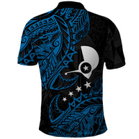 Yap Island Tribal Heritage Polo Shirt Micronesian Polynesian Tattoo Pattern Blue Black Cultural Art TS04 - Polynesian Pride