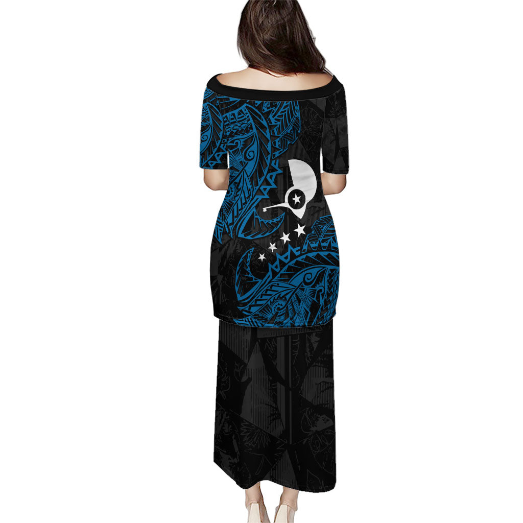 Yap Island Tribal Heritage Puletasi Micronesian Polynesian Tattoo Pattern Blue Black Cultural Art TS04 - Polynesian Pride