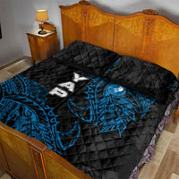 Yap Island Tribal Heritage Quilt Bed Set Micronesian Polynesian Tattoo Pattern Blue Black Cultural Art TS04 - Polynesian Pride