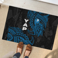 Yap Island Tribal Heritage Rubber Doormat Micronesian Polynesian Tattoo Pattern Blue Black Cultural Art TS04 - Polynesian Pride