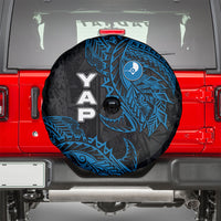 Yap Island Tribal Heritage Spare Tire Cover Micronesian Polynesian Tattoo Pattern Blue Black Cultural Art TS04 - Polynesian Pride