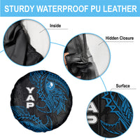 Yap Island Tribal Heritage Spare Tire Cover Micronesian Polynesian Tattoo Pattern Blue Black Cultural Art TS04 - Polynesian Pride