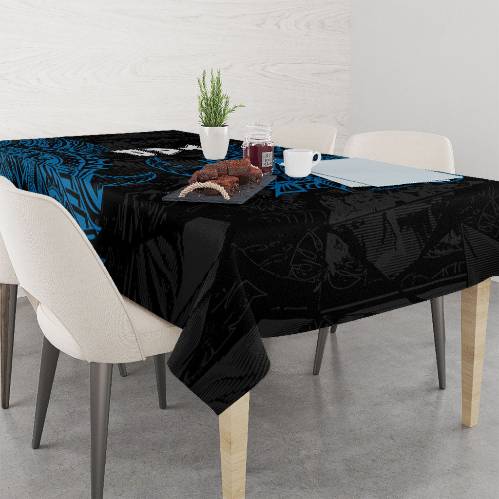Yap Island Tribal Heritage Tablecloth Micronesian Polynesian Tattoo Pattern Blue Black Cultural Art TS04 - Polynesian Pride