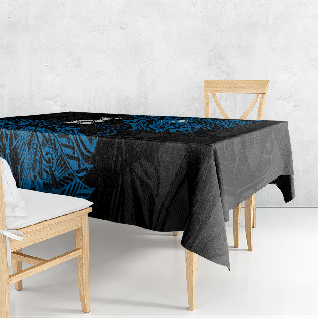 Yap Island Tribal Heritage Tablecloth Micronesian Polynesian Tattoo Pattern Blue Black Cultural Art TS04 - Polynesian Pride