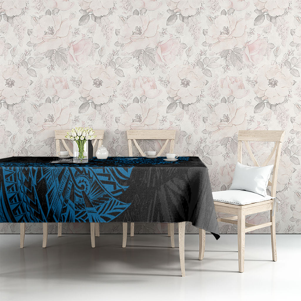 Yap Island Tribal Heritage Tablecloth Micronesian Polynesian Tattoo Pattern Blue Black Cultural Art TS04 - Polynesian Pride