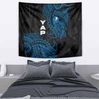 Yap Island Tribal Heritage Tapestry Micronesian Polynesian Tattoo Pattern Blue Black Cultural Art TS04 - Polynesian Pride