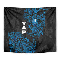 Yap Island Tribal Heritage Tapestry Micronesian Polynesian Tattoo Pattern Blue Black Cultural Art TS04 - Polynesian Pride