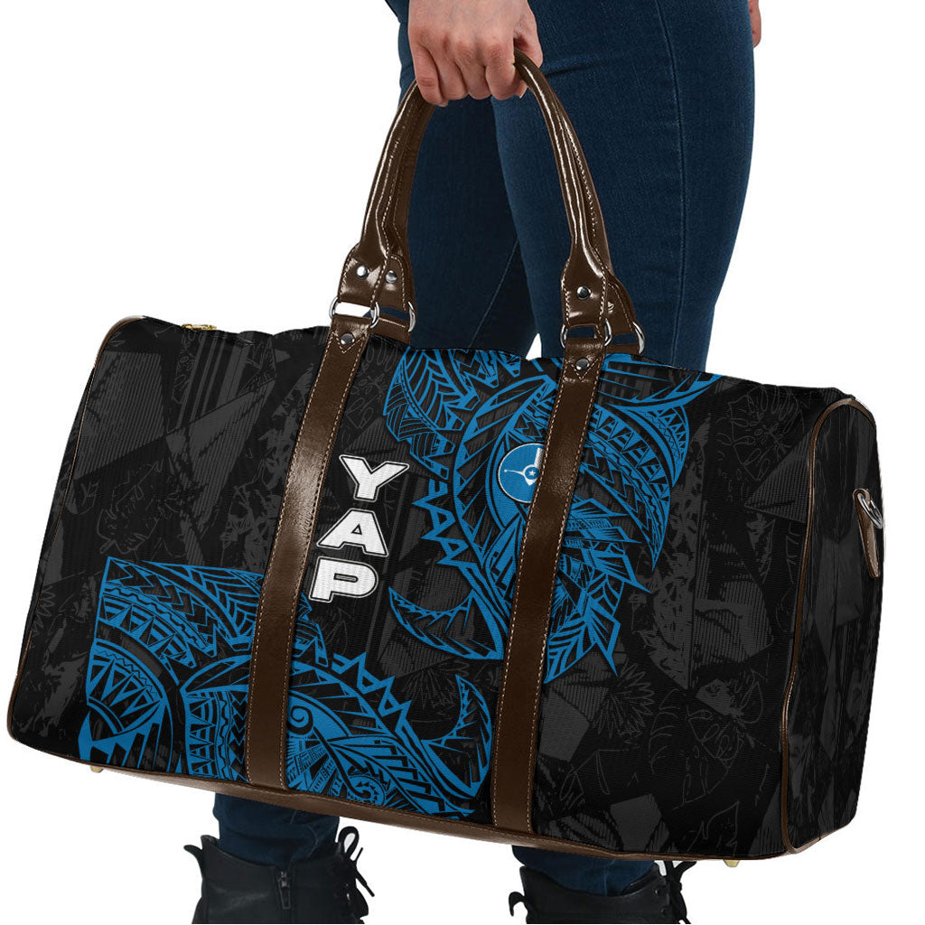Yap Island Tribal Heritage Travel Bag Micronesian Polynesian Tattoo Pattern Blue Black Cultural Art TS04 - Polynesian Pride