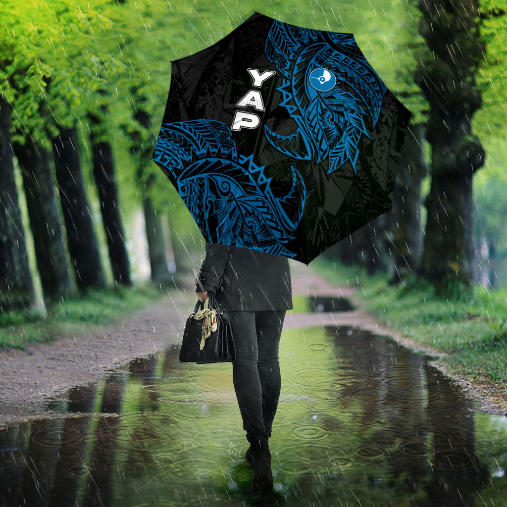Yap Island Tribal Heritage Umbrella Micronesian Polynesian Tattoo Pattern Blue Black Cultural Art TS04 - Polynesian Pride