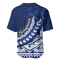 Northern Mariana Islands Saipan Baseball Jersey Polynesian Tribal Pattern - Commonwealth Seal Art