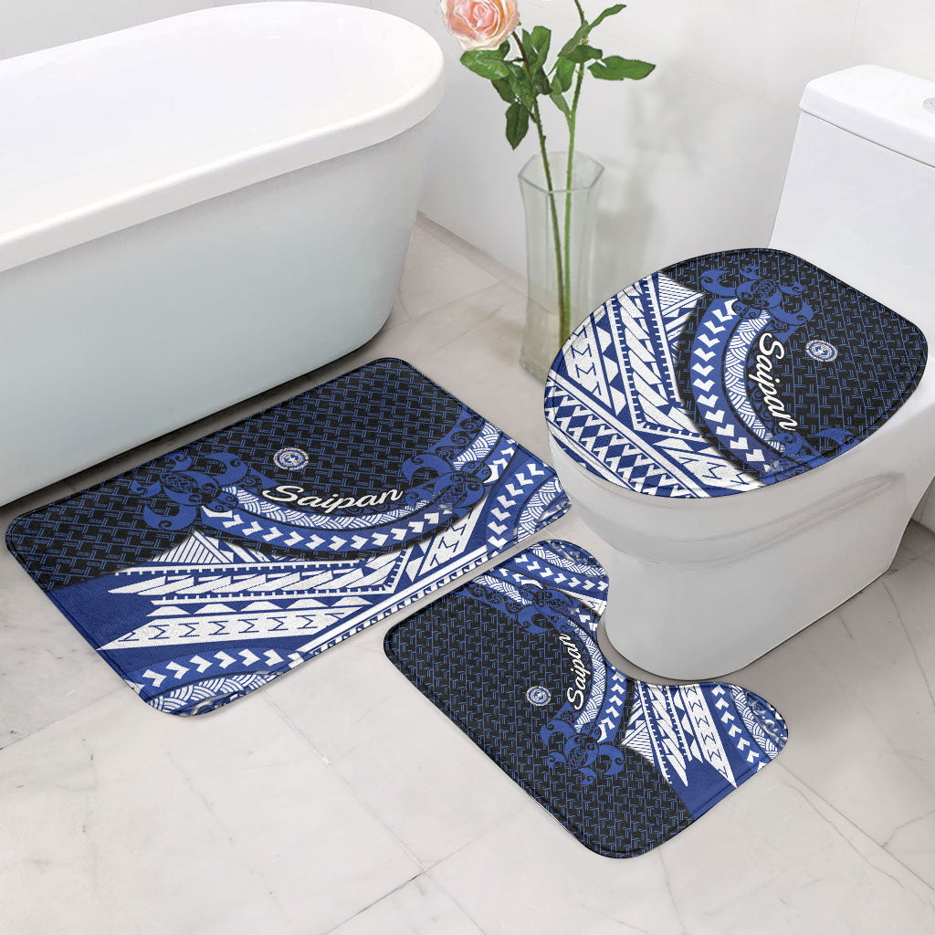 Northern Mariana Islands Saipan Bathroom Set Polynesian Tribal Pattern - Commonwealth Seal Art