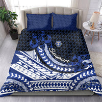 Northern Mariana Islands Saipan Bedding Set Polynesian Tribal Pattern - Commonwealth Seal Art