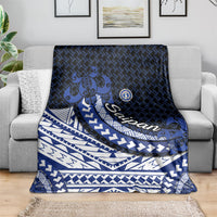 Northern Mariana Islands Saipan Blanket Polynesian Tribal Pattern - Commonwealth Seal Art