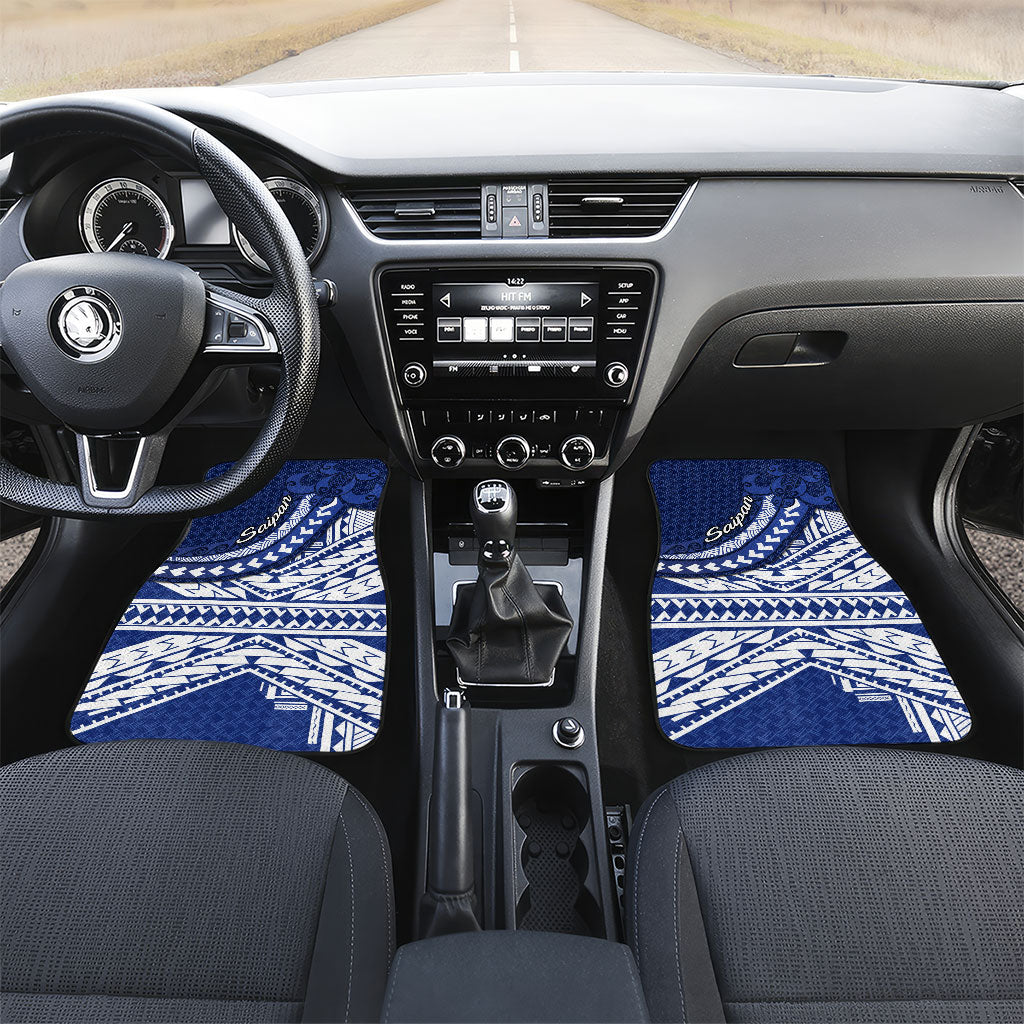 Northern Mariana Islands Saipan Car Mats Polynesian Tribal Pattern - Commonwealth Seal Art